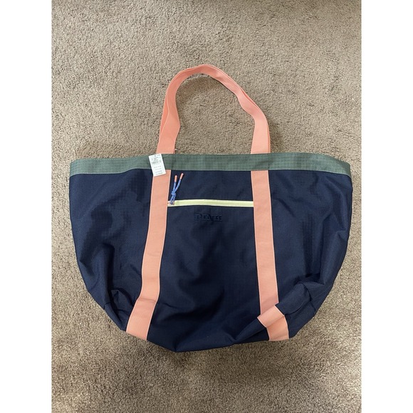 Victoria's Secret Handbags - Victoria's Secret PINK Weekender Tote Color Block XL Canvas Beach Vaca Bag 2025